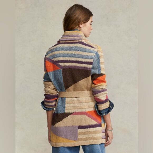 Polo by Ralph Lauren Geo-Motif Shawl Linen-Blend Cardigan, New, Size XL - Picture 4 of 16